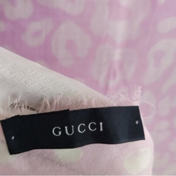 Gucci Ombre Leopard Pink Purple Scarf - Picture 9 of 11